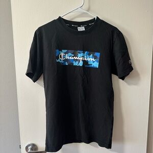 Champion Black and Blue Men's T-Shirt size:small